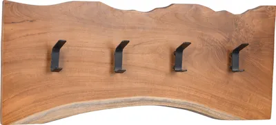 Produktbild von Garderobe /Kleiderhaken Alaska 2 aus Teakholz massiv in braun - 60x25x7cm