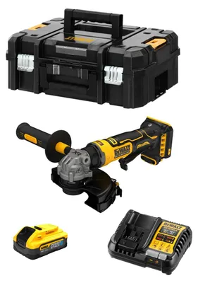Produktbild von Mini-Winkelschleifer DeWALT DCG404H1T (1 x 5,0 Ah Powerstack + DCB1104 + TSTAK II)