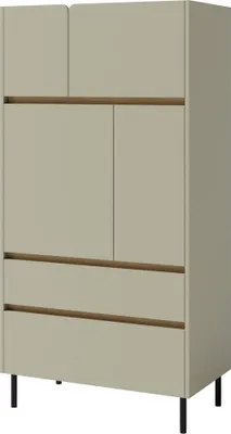 Produktbild von Kommode 80X165X40 Cm Luca Lc5 Hochschrank 4 Türiger Schrank 2 Schubladen Eukalyptus/Baltic Eiche