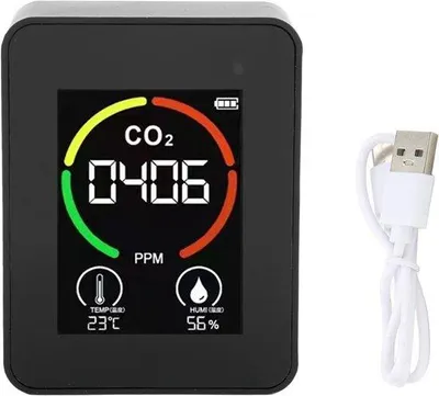 Immagine prodotto di Misuratore della qualità dell'aria - Qualità dell'aria interna - Misuratore di CO2 - Nero