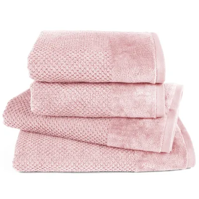Produktbild von Pure Label 4-TLG Handtücher Set mit Aufhängeschlaufen aus Baumwolle, saugstark und weich - 2xBadetuch 70x140 cm 2xHandtuch 50x100cm, Rosa