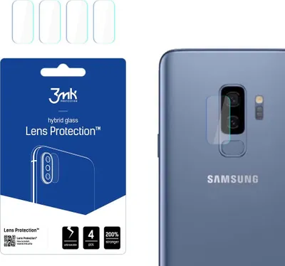 Produktbild von 3mk Hybridglas Lens Protection für Samsung Galaxy S9 Plus Kamera Objektiv Kameralinse 0,16mm 6H (4 Stück)