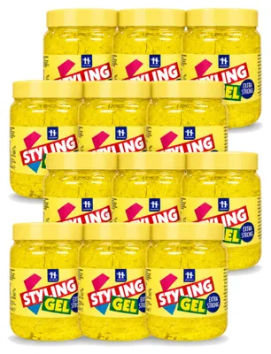Produktbild von 12 x Hegron Styling Haargel Extra Strong - 500 ml - Vorteilspackung - 12 Stücke