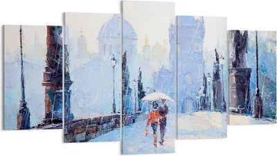 Produktbild von Bild auf Leinwand - Leinwandbild - Brücke Stadt Prag - 160x85cm - Wand Bild - Wanddeko - Wandbilder - Leinwanddruck - Bilder - Kunstdruck - Wanddekoration - Leinwand bilder - Wandkunst - EA160x85-3416