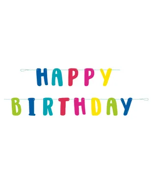 Produktbild von Geburtstagsgirlande mit Happy Birthday Schriftzug bunt 1,8 m