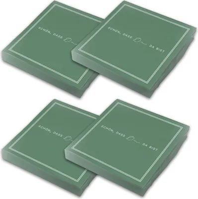 Produktbild von ITENGA 80x Servietten Schön dass du da bist V3 salbei grün