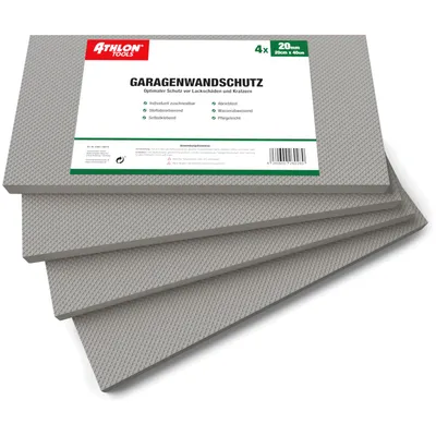 Produktbild von ATHLON TOOLS 4x MaxProtect Premium Garagen-Wandschutz - Selbstklebend - grau