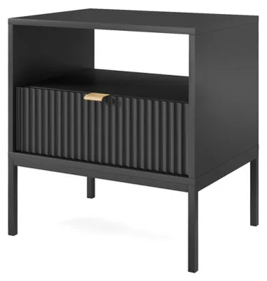 Productafbeelding van Nachtkonsole Nova nachtkastje, 54x39x56 cm, zwart, MDF