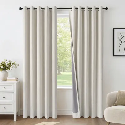 Obrázok produktu pre 100% zatemňovacie závesy, 2 kusy, 140 x 245 cm, béžová farba
