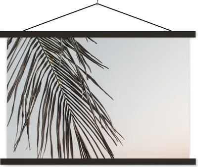 Produktbild von MuchoWow® Textilposter Sommer - Palme - Blatt 90x60 cm mit schwarzem Rahmen - Aufhängungssatz