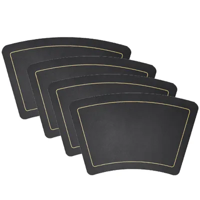 Produktbild von Leder Hitzebeständige Tischsets für Esstisch,wasserdichte PolyurethanKüche Platzdeckchen, weich und rutschfest,(Weinrot+Schwarz)