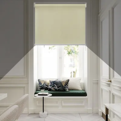 Produktbild von YZNAHRE Senkrechtmarkise 140x140cm Außenrollo Rollo Balkonrollo Ohne Bohren Sonnenschutzrollo mit UV Schutz Thermofunktion Verdunklungsrollo, Beige