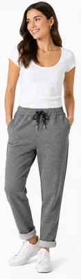 Produktbild von Damen Jogginghose mit Kordelzug – Bequeme Freizeithose mit Taschen, elastischer Bund, schmaler Schnitt Graumeliert/S/M