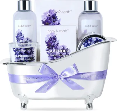 Produktbild von Spa luxetique Pflege-Geschenkset Lavendel Spa Wellness Set, 7-tlg., Beauty Set, Badeset Frauen Geschenk, Geburtstagsgeschenk für Frauen