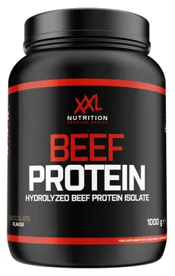 Produktbild von Rinderprotein Pulver Laktosefrei | XXL Nutrition Beef Protein Schokolade 1000 g | Eiweißpulver Glutenfrei 92,1% Protein für Muskelaufbau & Diät