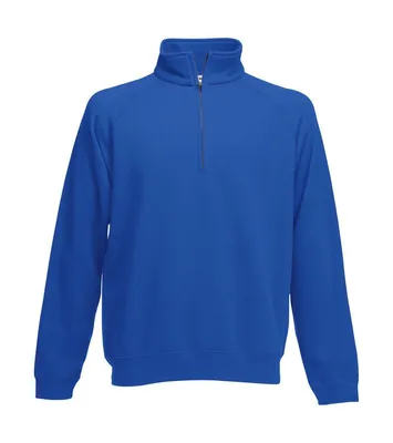 Produktbild von Fruit of the Loom Herren Zip Neck Raglansweat Pullover Sweat Jacke, Größe:L, Farbe:Royal Blau