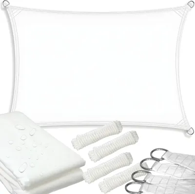 Produktbild von Sonnensegel Markise wasserdicht UV-Schutz weiß Garten 6x3m