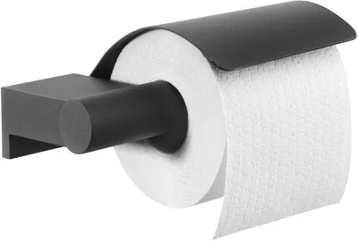 Produktbild von Tiger Toilettenpapierhalter Bold Mattschwarz mit Abdeckung