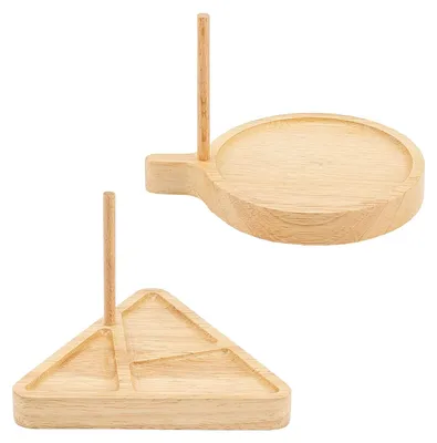Productafbeelding van Houten kralen-weefraam set - 2-delig handweefgereedschap voor het maken van sieraden - Geschikt voor armbanden - Houten kleur
