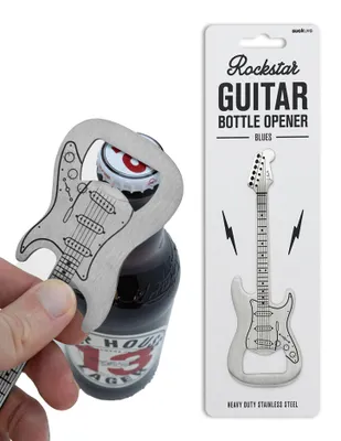 Flesopener in Gitarrenform aus Edelstahl, 16,5 cm, silber