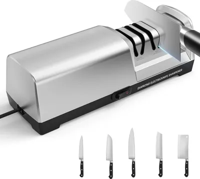 Produktbild von Elektrischer Messerschärfer - Profi-Modell - Diamant-Schleifscheiben - Präzisions-Winkelführung - Metallgehäuse