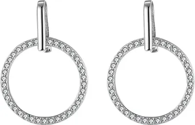 Produktbild von Circlée – Kreisförmige Ohrringe aus 925er Silber mit Zirkonia – Silber
