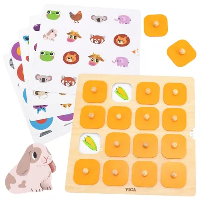 Obrázek produktu pro Viga Memory Paměťová Hra Hádej Obrázky 10 Karet Montessori