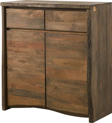 Image de MASSIVMOEBEL24 | PURE MANGO #201 Vitrine en bois de manguier - huilé / brun 100x48x111