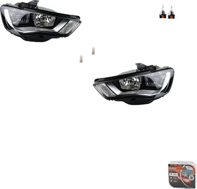 Zdjęcie produktu dla Johns, reflektory + Osram Night Breaker Laser pasujące do Audi A3 8V 04/12- H15 L R 8V0941003 8V0941004