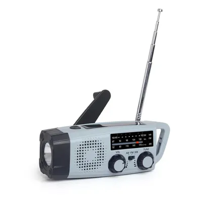 Produktbild von 2000MAH Klein Handschüttel Radio,Multifunktions Solar Radio,AM/FM/SW,200 Radiosender Lagerung,Mit Taschenlampe/SOS Alarm/Powerbank,15.8cm×4.9cm×5.3cm