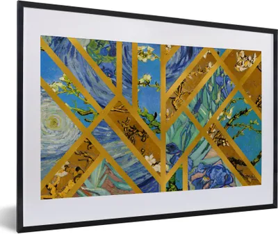Produktbild von MuchoWow® Gerahmtes Poster Kunst - Van Gogh - Alte Meister 60x40 cm - Poster mit Schwarzem Bilderrahmen Wandposter Rahmen Foto Bilder - Schlafzimmer - Plakat in Rahmen - Drucken