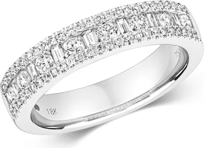 Produktbild von 18 Karat (750) Weißgold Halb Eternity Diamant Damenring Baguette-Schliff 0.59 Karat HI - SI, 49 (15.6); TRS2345RSJ