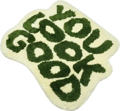 Image de Tapis de bain, 54 x 64 cm, vert, antidérapant, lavable, pour salle de bain