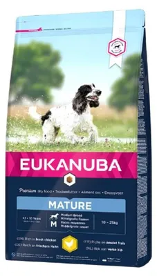 Produktbild von Hundefutter Kroketten für ausgewachsene Hunde, mittlerer Größe, mit Hühnerfleisch - EUKANUBA
