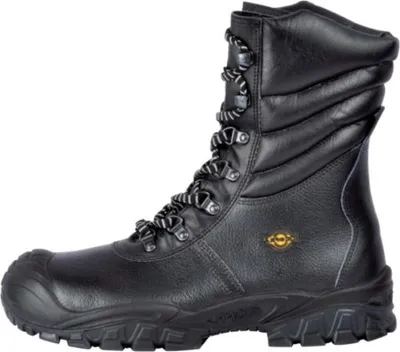 A black unisex S3 safety boot shown from the side.
