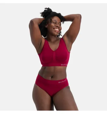 Image de Bamboo Basics slip lot de 3 seamless knitted full brief burgundy femmes