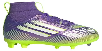 Produktbild von adidas F50 League Mid-Cut FG/MG Purple Rush Cloud White Lucid Lemon (GS) - EU 28.5