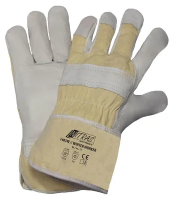 Produktbild von NITRAS 609510 Winter-Arbeitshandschuhe aus Rindvollleder, gefüttert, Größe L, 1 Paar