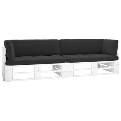 Produktbild von Design 2-Sitzer-Palettensofa Weiß Imprägniertes Kiefernholz, Gartenmöbel-Sets 2024 Neu