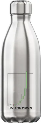 Produktbild von Vakuumisolierte Thermalwasserflasche in Weiß mit Wachstumsgrafik