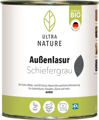 Produktbild von Ultra Nature Außenlasur Schiefergrau 0,75 l - 682370