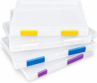 Immagine prodotto di Scatole di archiviazione A4, 4 pezzi, in plastica trasparente, per documenti