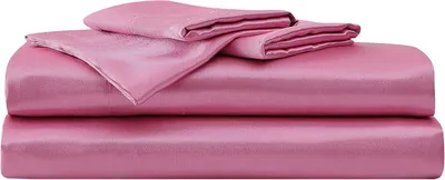 Imagen del producto de Johnson - Juego de sábanas Queen, de lujo, en satén, con tacto suave y sedoso (Rosa, tamaño Queen)
