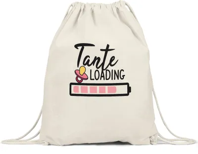 Produktbild von Tante Loading Tasse  für werdende Tanten zur Geburt Babynews Nichte Neffe Ich werde Tante Geschenk Turnbeutel Gymsack