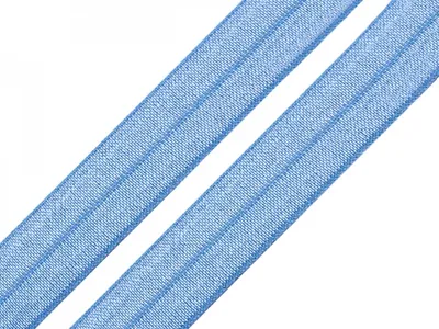 Produktbild von 25m Falzgummi 20mm Faltgummi elastisches Einfassband Schrägband Saumband Farbwahl, Farbe:hellblau
