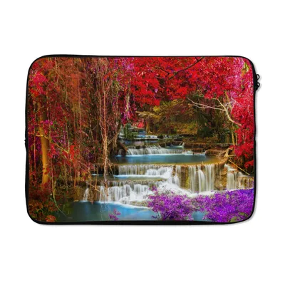 Produktbild von MuchoWow® Laptop Hülle 13 Zoll Wasserfall - Rosa - Bäume Laptoptasche - Laptophülle - Sleeve - Rundumschutz