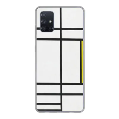 Produktbild von MuchoWow® Handyhülle Schutzhülle Hülle für Samsung Galaxy A71 Komposition in Weiß, Rot und Gelb - Piet Mondrian Silikon Softcase Handy Hülle - Kartenbesitzer