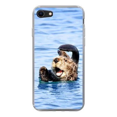 Produktbild von MuchoWow® Handyhülle Schutzhülle Hülle für iPhone 7 Seeotter - Lustig - Wasser - Kinder - Jungen - Mädchen - Kind Silikon Softcase Handy Hülle - Kartenhalter