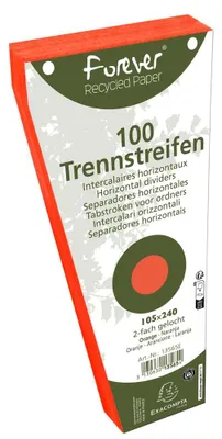 Produktbild von Exacompta Forever Trennstreifen Orange 105x142mm trapezförmig gelocht 100 Stück