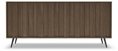 Produktbild von XXL Sideboard / Kommode AMARO 183cm (4 Türen) – Eiche Dunin mit Lamellen & inkl. LED